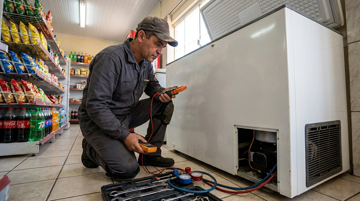 Reparo na placa eletrônica do freezer em Ribeirão Preto‑SP